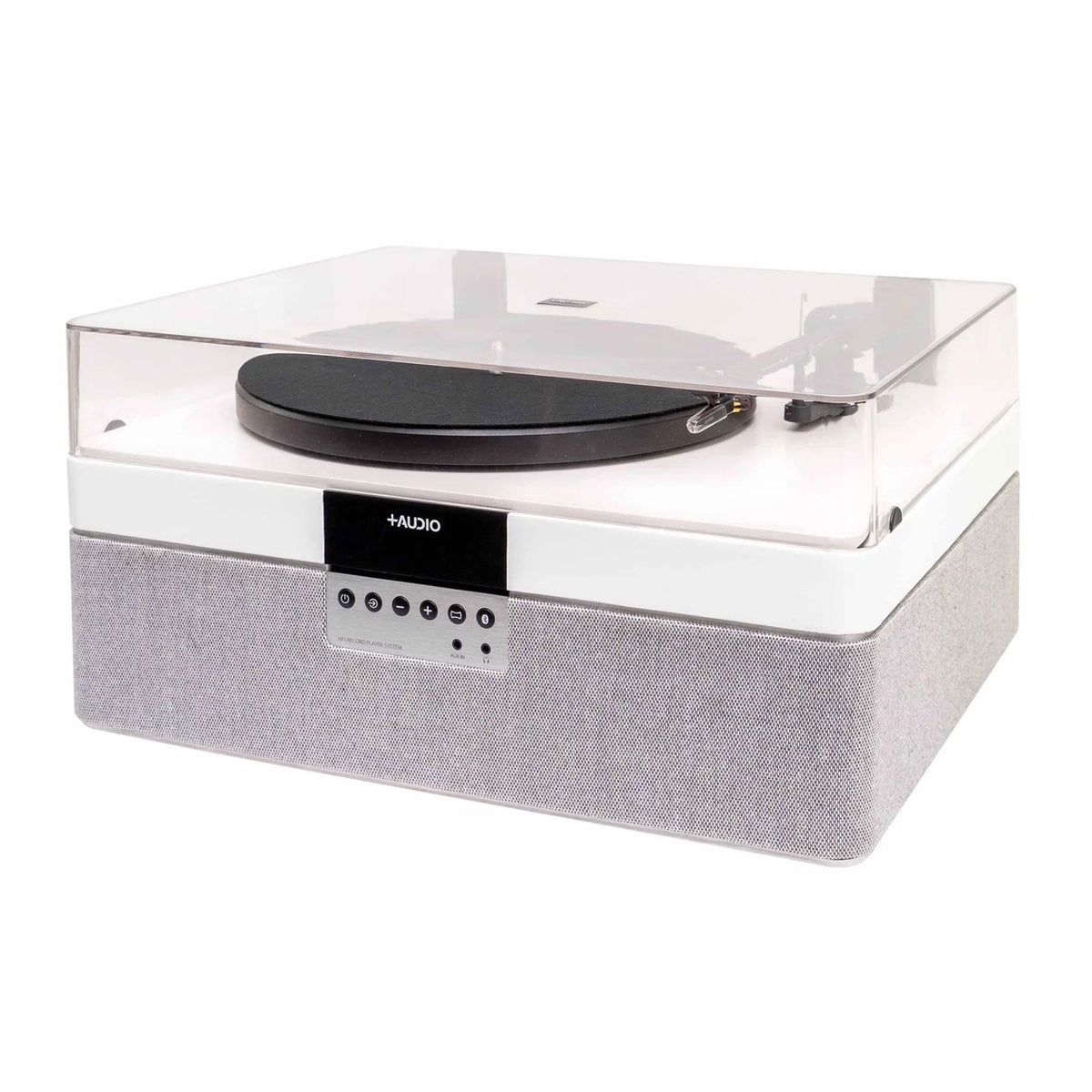 Plus Audio: The +Record Player Turntable + Integrated Audio System w/ Bluetooth - Carbon / 2M Red Upgrade