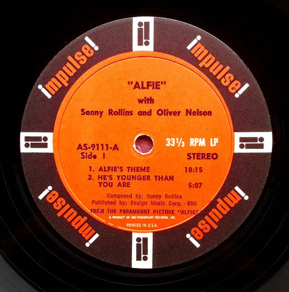Sonny Rollins With Orchestra Conducted By Oliver Nelson - Original Music From The Score "Alfie" (LP) (Near Mint (NM or M-))(Used Vinyl)