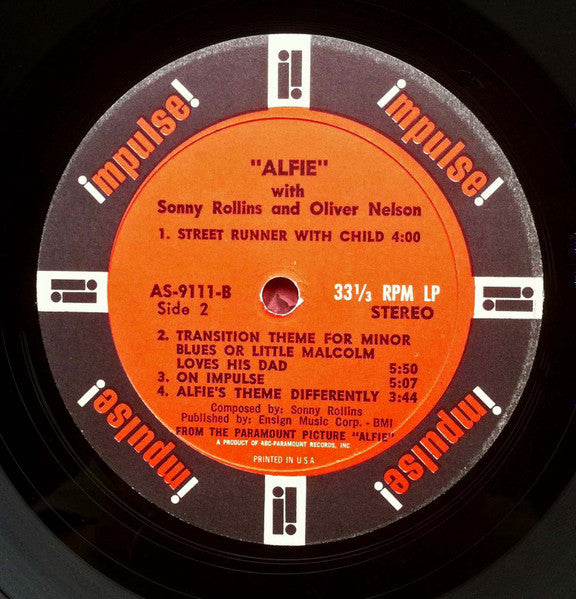 Sonny Rollins With Orchestra Conducted By Oliver Nelson - Original Music From The Score "Alfie" (LP) (Near Mint (NM or M-))(Used Vinyl)