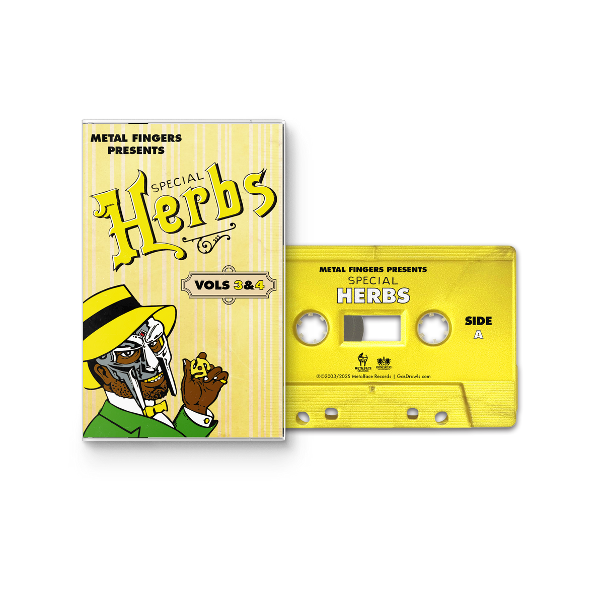 MF DOOM - Metal Fingers Presents: Special Herbs Vol. 3 & 4 CASSETTE (Lemon Yellow)